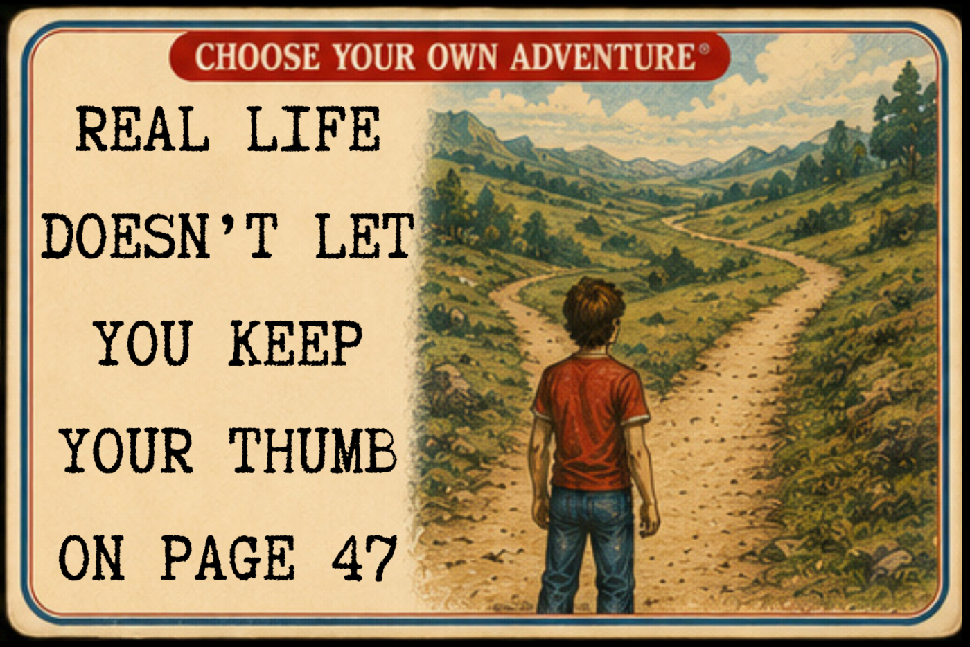 Paperback book cover with the words Turn to Page 47